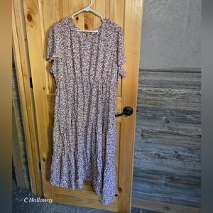 NeMidor Plus Women 5xl Floral Flutter Sleeve Midi Dress Grannycore  Cottagecore